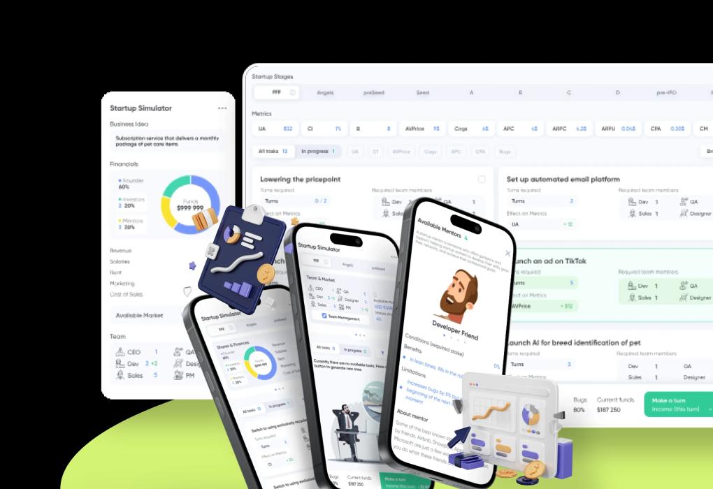 We developed an Educational platform with a business simulator to learn unit economics